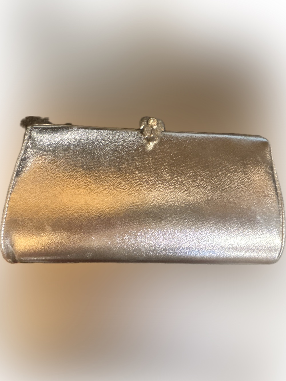 Vintage Silver Metallic Women’s Clutch Bag wristlet chain Evening purse crystal